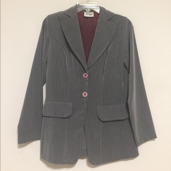 Gray striped blazer - Picture 1 of 6